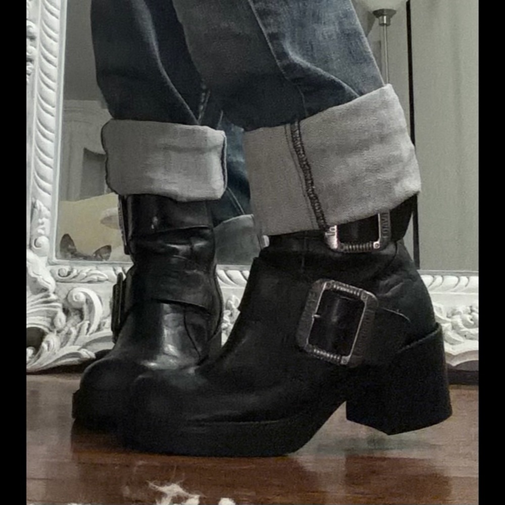 Harley-Davidson Black Leather Buckle Boots